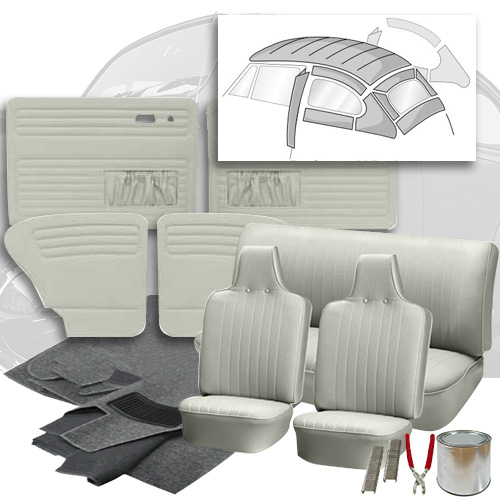 1970-1972 VW Standard Beetle Sedan Basketweave Vinyl Interior Kit - 111 ...