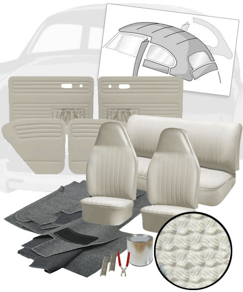 1973 VW Super Beetle Sedan Basketweave Vinyl Interior Kit: VW Parts ...