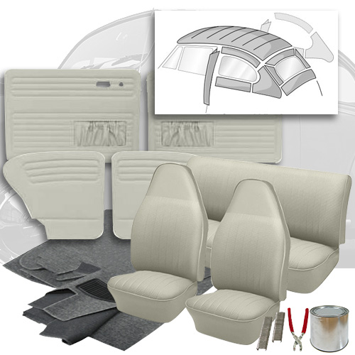 Deluxe Square Weave Vinyl VW Interior Kit, Super Beetle Sedan 1973: VW ...