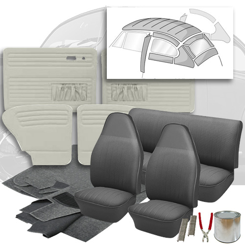 Deluxe Tweed Cloth VW Interior Kit, Super Beetle Sedan 1973: VW Parts ...