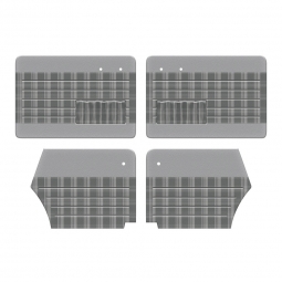 1956-1964 VW Beetle Convertible Door Panels - Front & Rear - with Front Pockets - Two-Tone w/ Plaid