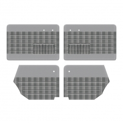 1965-1966 VW Beetle Convertible Door Panels - Front & Rear - with Front Pockets - Two-Tone w/ Plaid