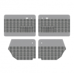 1967-1972 VW Beetle & Super Beetle Convertible Door Panels - Front & Rear - with Front Pockets - Two-Tone w/ Plaid