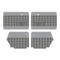 1973-1979 VW Beetle & Super Beetle Convertible Door Panels - Front & Rear - with Front Pockets - Two-Tone w/ Plaid