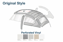 1955-1957 VW Beetle Ragtop Headliner - Original Install - Perforated Vinyl - Made by TMI