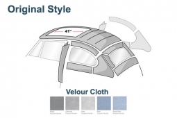 1955-1957 VW Beetle Ragtop Headliner - Original Install - Velour - Made by TMI