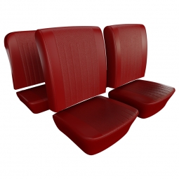 1966 VW Bug Convertible OEM Seat Upholstery - Front & Rear - Bright Red