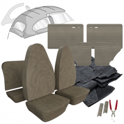 1973 VW Super Beetle Sedan Velour Cloth Interior Kit