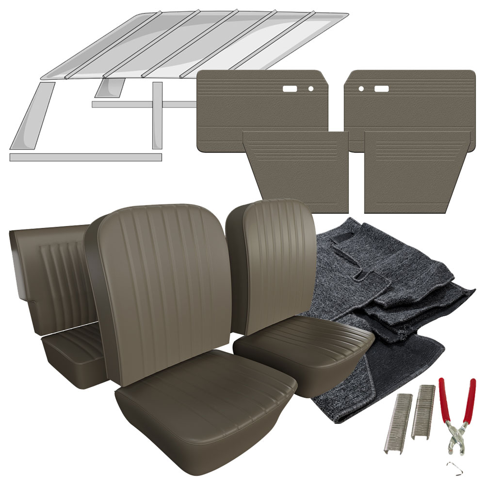Headliner beige mohair fabric / with folding roof - VW Beetle