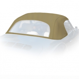 VW Karmann Ghia Convertible Top - use w/ Glass Rear Window - Color Pinpoint Vinyl