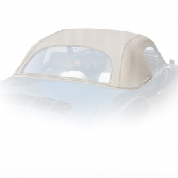 1969.5-1974 VW Karmann Ghia Convertible Top - Use w/ Glass Rear Window - White Vinyl