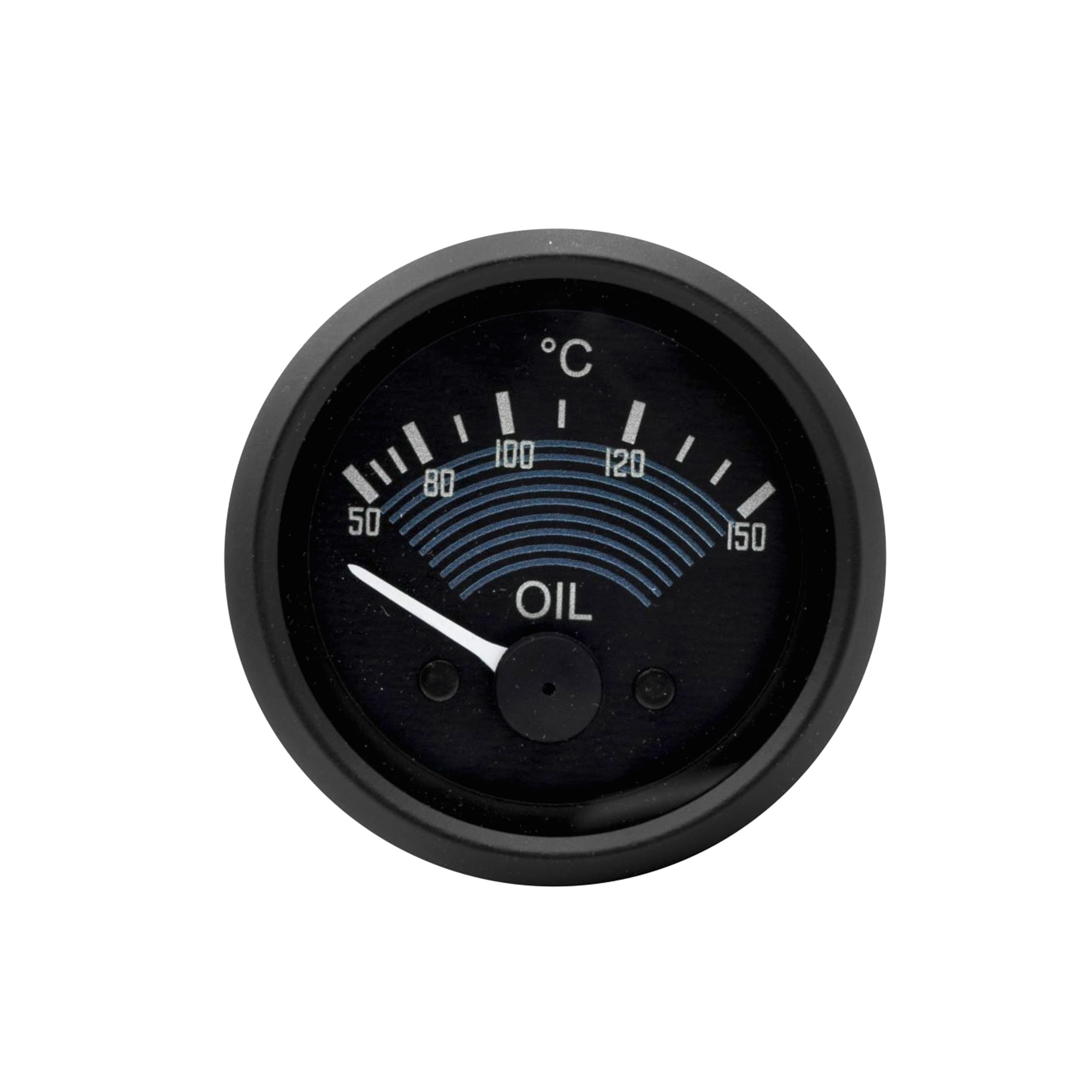 VW Oil Temperature Gauge by Smiths - 52mm - Black Dial - Black Bezel - 50-150°C