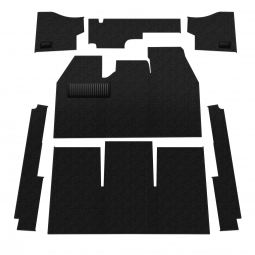 1958-1968 VW Beetle Sedan Carpet Kit - Front - w/ Footrest - Black Loop