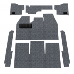 1958-1968 VW Beetle Sedan Carpet Kit - Front - w/ Footrest - Charcoal Loop