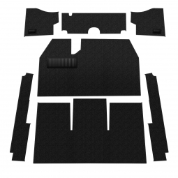 1958-1968 VW Beetle Sedan Carpet Kit - Front - NO Footrest - Black Loop