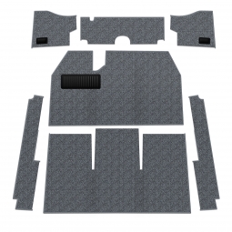 1958-1968 VW Beetle Sedan Carpet Kit - Front - NO Footrest - Charcoal Loop