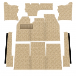 1969-1972 VW Beetle Sedan Carpet Kit - Front - w/ Footrest - Oatmeal Loop