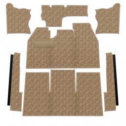 1969-1972 VW Beetle Sedan Carpet Kit - Front - w/ Footrest - German Squareweave