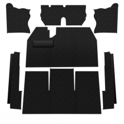 1969-1972 VW Beetle Sedan Carpet Kit - Front - NO Footrest - Black Loop