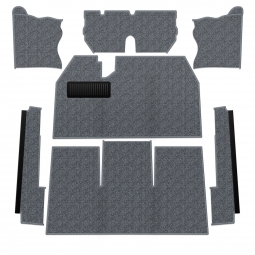 1969-1972 VW Beetle Sedan Carpet Kit - Front - NO Footrest - Charcoal Loop