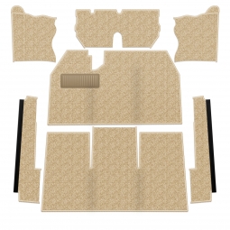 1969-1972 VW Beetle Sedan Carpet Kit - Front - NO Footrest - Oatmeal Loop