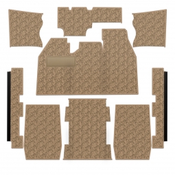 1973-1977 VW Beetle Sedan Carpet Kit - Front - w/ Footrest - German Squareweave