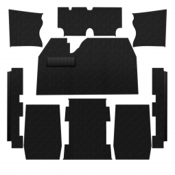 1973-1977 VW Beetle Sedan Carpet Kit - Front - NO Footrest - Black Loop