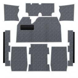 1973-1977 VW Beetle Sedan Carpet Kit - Front - NO Footrest - Charcoal Loop