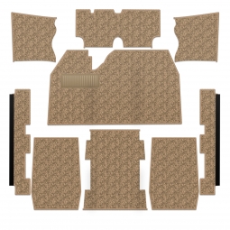 1973-1977 VW Beetle Sedan Carpet Kit - Front - NO Footrest - German Squareweave