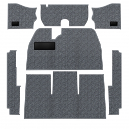 1956-1957 VW Beetle Sedan Carpet Kit - Front - NO Footrest - Charcoal Loop