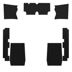 1973-1977 VW Beetle Carpet Kit - Front - 7 Pcs - for use with Rubber Mats - Black Loop