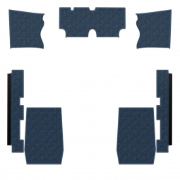 1973-1977 VW Beetle Carpet Kit - Front - 7 Pcs - for use with Rubber Mats - Loop or Cutpile