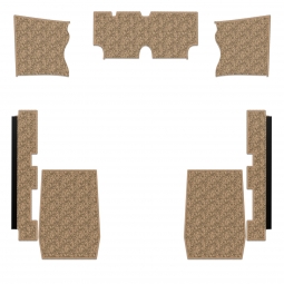 1973-1977 VW Beetle Carpet Kit - Front - 7 Pcs - for use with Rubber Mats - German Squareweave