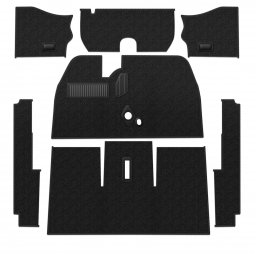 Premium 1954 - early 1956 VW Beetle Carpet Kit - Front - w/o Footrest - Black Loop