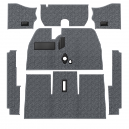 Premium 1954 - early 1956 VW Beetle Carpet Kit - Front - w/o Footrest - Charcoal Loop