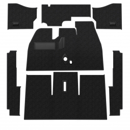 Premium 1958-1961 VW Beetle Carpet Kit - Front - w/ Footrest - Black Loop