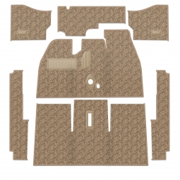 Premium 1958-1961 VW Beetle Carpet Kit - Front - w/ Footrest - German Squareweave