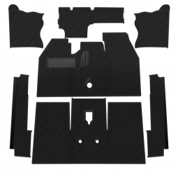 Premium 1969 VW Beetle Carpet Kit - Front - w/ Footrest - Black Loop