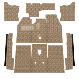 Premium 1969 VW Beetle Carpet Kit - Front - w/ Footrest - German Squareweave