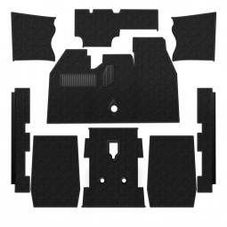 Premium 1973-1977 VW Beetle Sedan Carpet Kit - Front - w/ Footrest - Black Loop