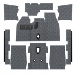 Premium 1973-1977 VW Beetle Sedan Carpet Kit - Front - w/ Footrest - Charcoal Loop