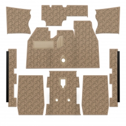 Premium 1973-1977 VW Beetle Sedan Carpet Kit - Front - w/ Footrest - German Squareweave