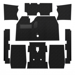 Premium 1973-1977 VW Beetle Sedan Carpet Kit - Front - w/o Footrest - Black Loop