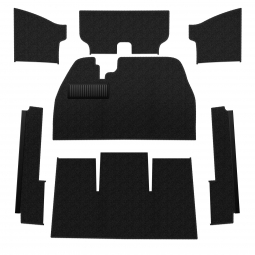 1971-1972 VW Super Beetle Sedan Carpet Kit - Front - No Footrest - Black Loop