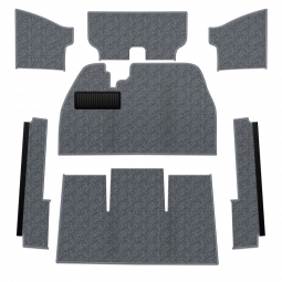 1971-1972 VW Super Beetle Sedan Carpet Kit - Front - No Footrest - Charcoal Loop