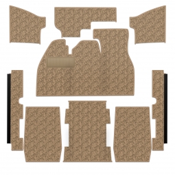 1973-1976 VW Super Beetle Sedan Carpet Kit - Front - w/ Footrest - German Squareweave