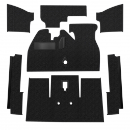 Premium 1971-1972 VW Super Beetle Carpet Kit - Front - w/ Footrest - Black Loop