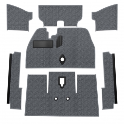 Premium 1971-1972 VW Super Beetle Carpet Kit - Front - w/o Footrest - Charcoal Loop