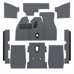 Premium 1973-1976 VW Super Beetle Carpet Kit - Front - w/ Footrest - Charcoal Loop