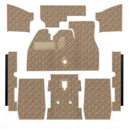 Premium 1973-1976 VW Super Beetle Carpet Kit - Front - w/ Footrest - German Squareweave